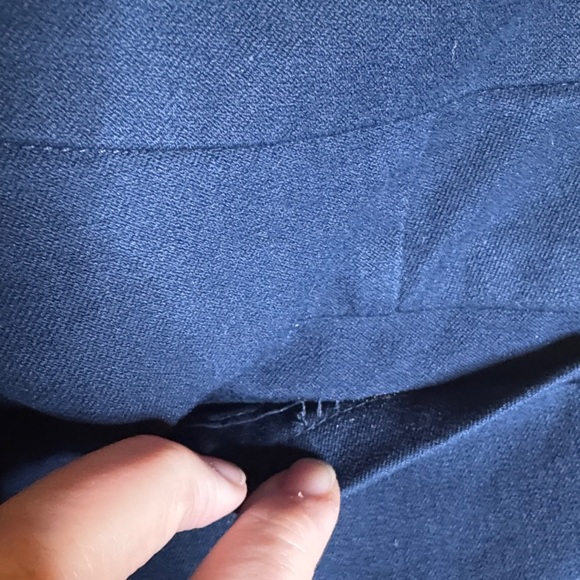 Trina Turk Navy Blue Cotton Stretch Seamed Ankle Trousers Size 0 - Picture 7 of 9